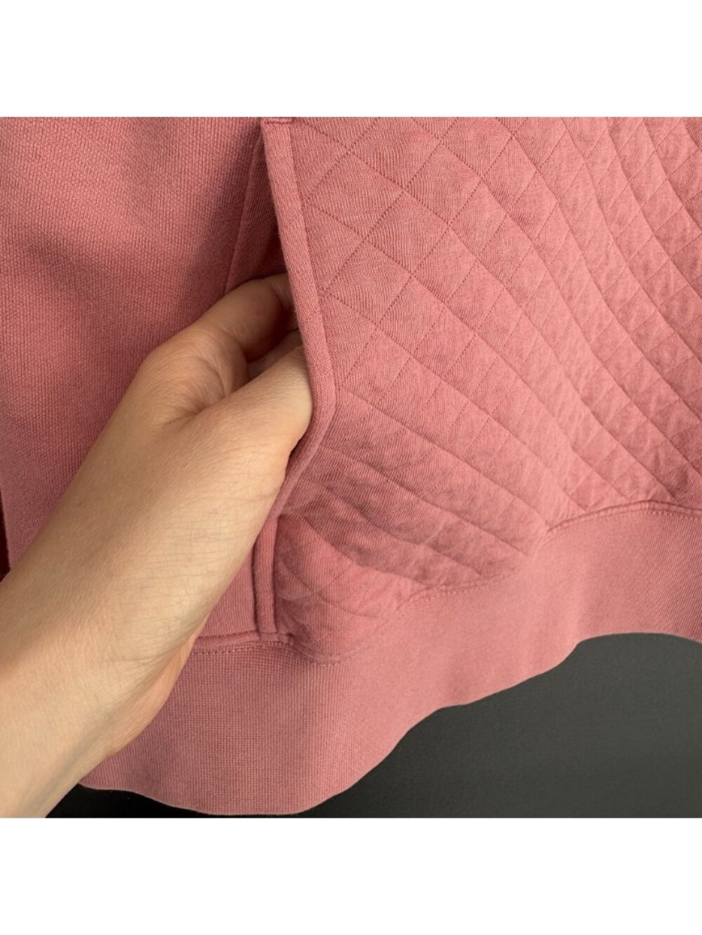 L.L. Bean Women Quilted Quarter-Zip Pullover M Pink Fleece Lined Outdoor Camping - Picture 3 of 12